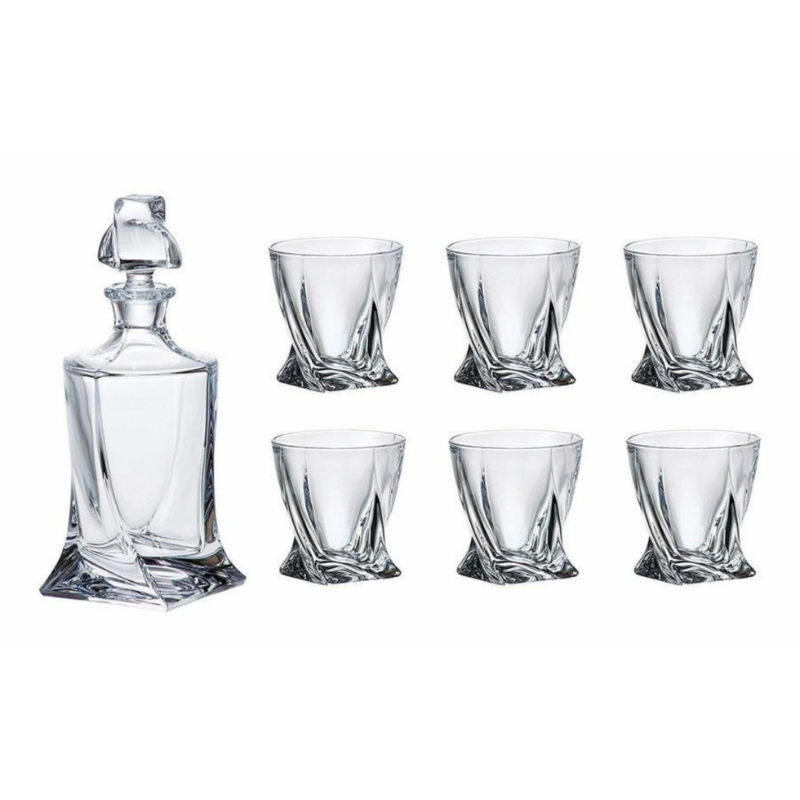 Juego de whisky Bohemia Crystal Quadro - 7 PIEZAS - Imagen 2